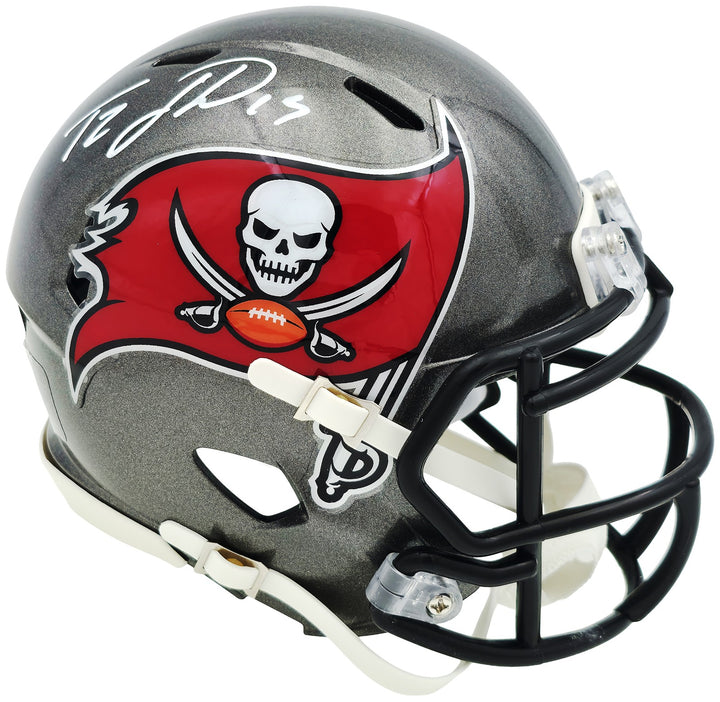 Tez Johnson Signed Tampa Bay Buccaneers Silver Speed Mini Helmet JSA Witness