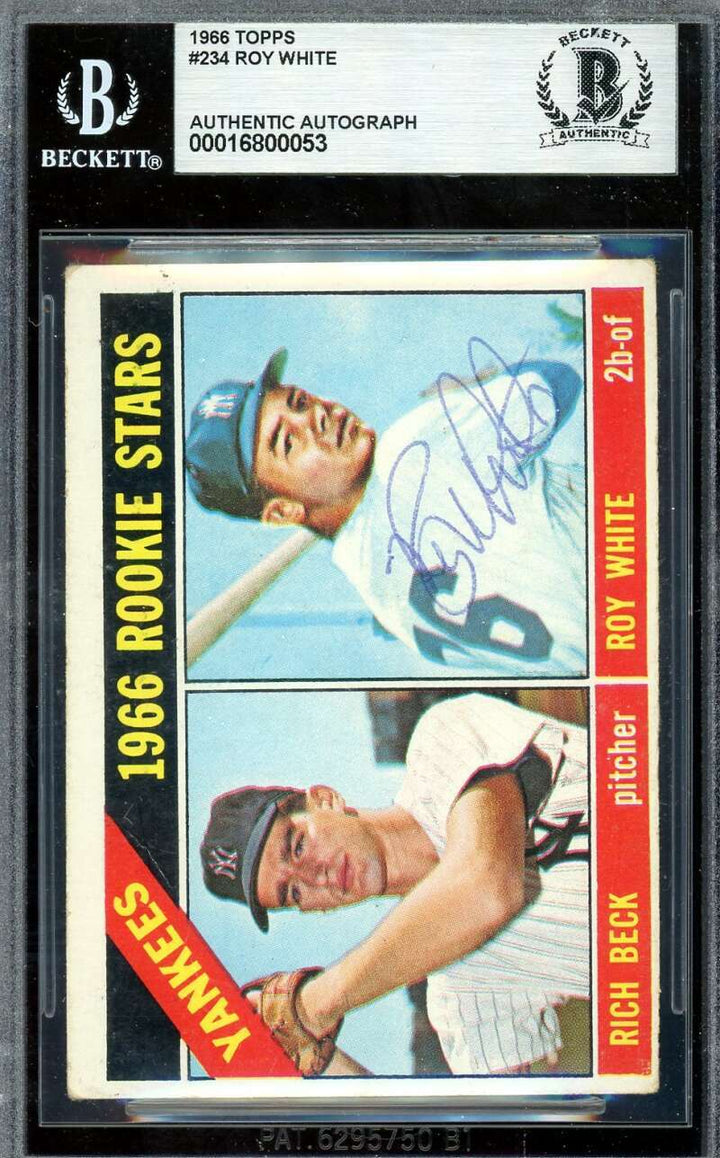 Roy White Beckett BAS Signed 1966 Topps Rookie Stars Autograph