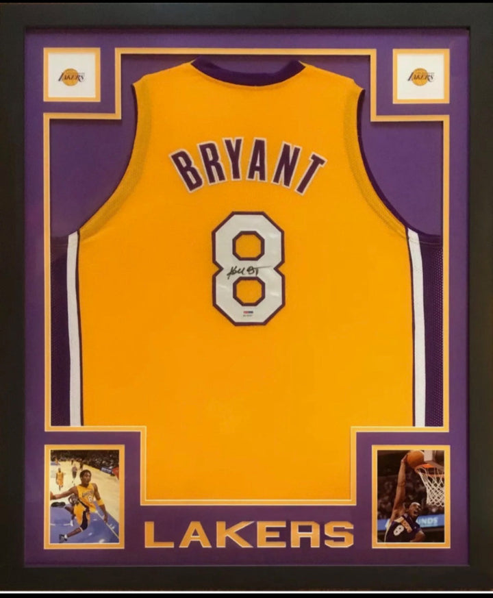 Kobe Bryant Signed Framed Lakers #8 Jersey Rookie Era Full Name Auto PSA COA HOF