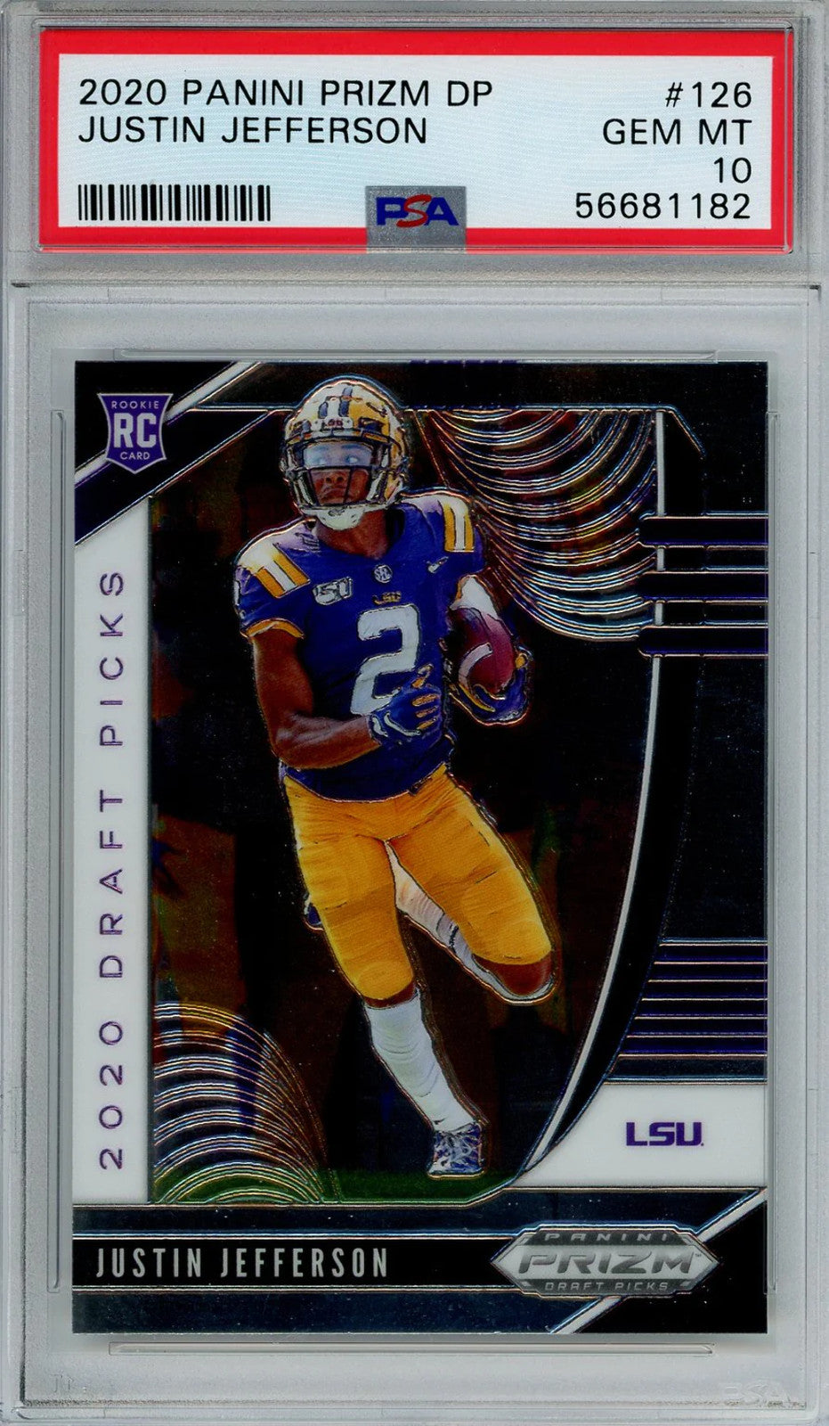 Justin Jefferson 2020 Panini Prizm DP Grade 10 Card #126