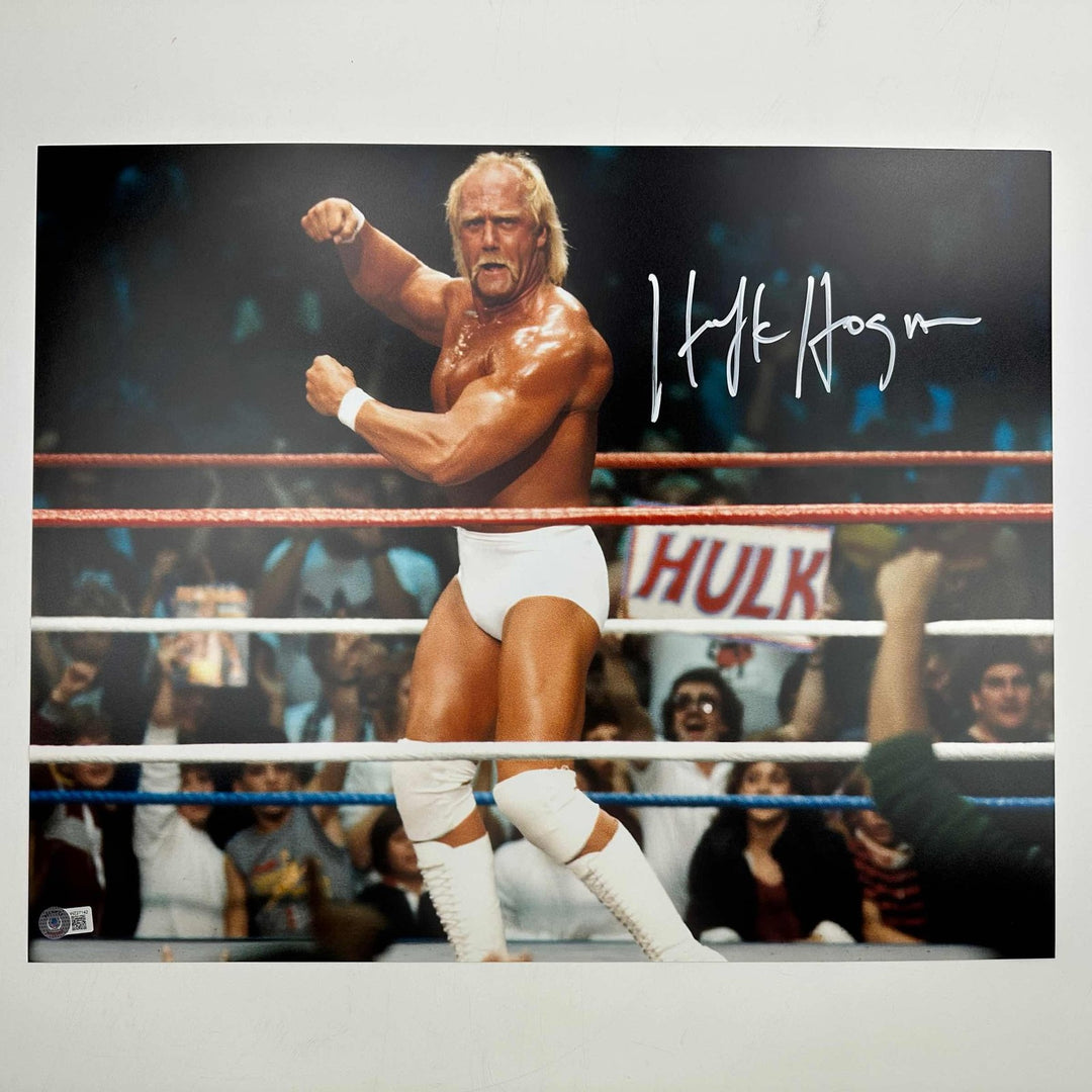 Autographed/Signed Hulk Hogan 16x20 WWE WWF Hulkamania Photo Beckett COA #9
