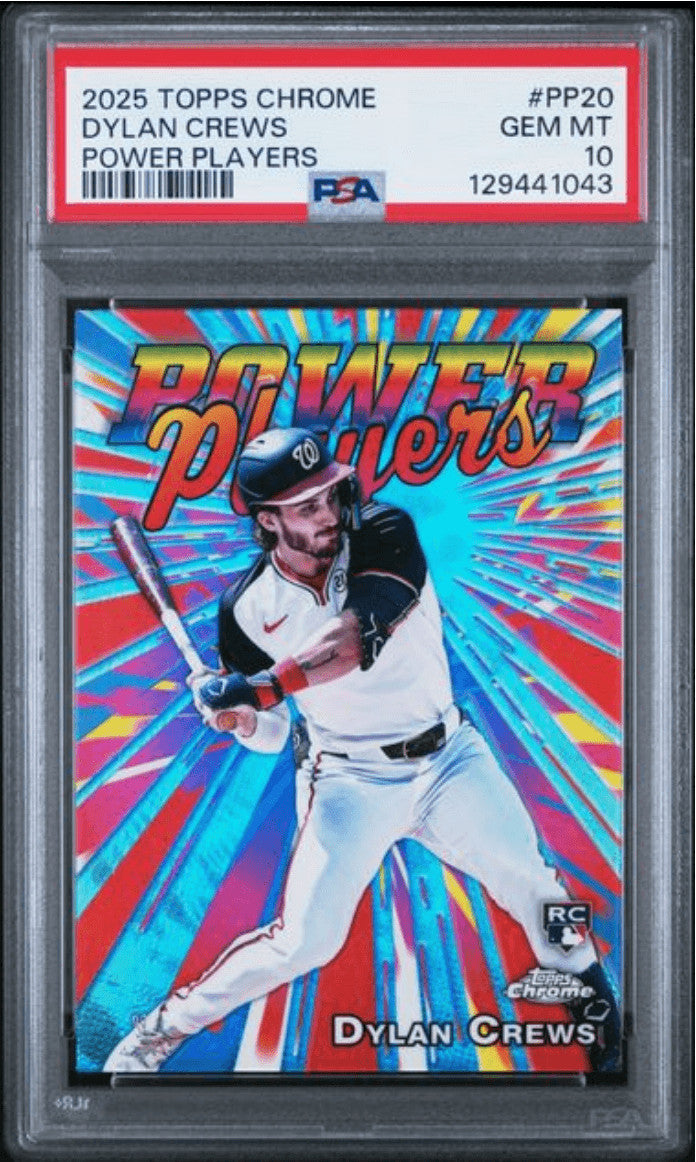 Graded 2025 Topps Chrome Dylan Crews #PP20 Power Players Rookie Card PSA 10