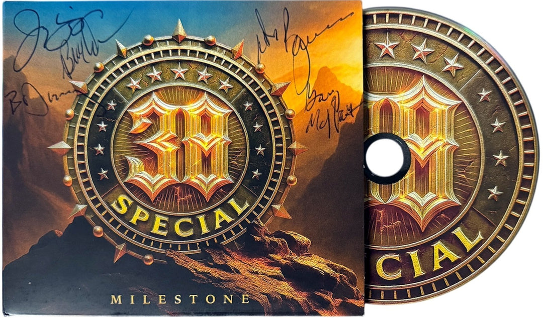 38 Special signed 2025 Milestone Album HC Booklet w/ CD 5- SIGS-COA (Don Barnes)