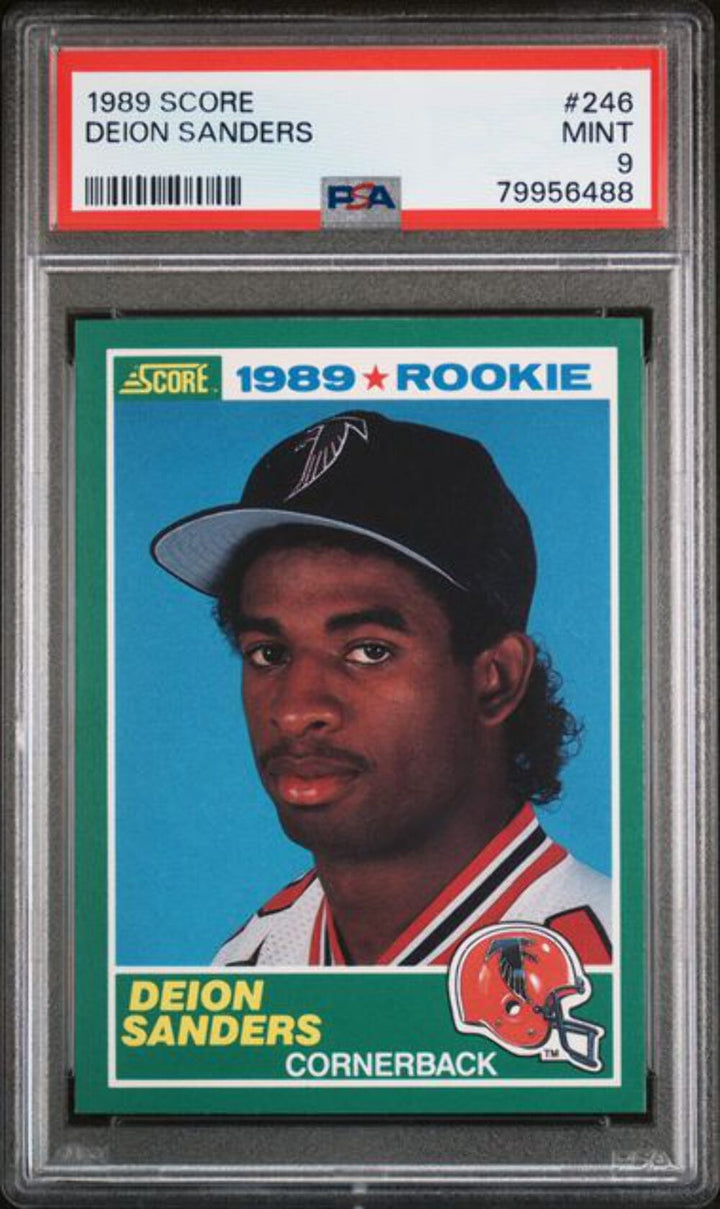 Graded 1989 Score Deion Sanders #246 Rookie RC Football Card PSA 9 Mint