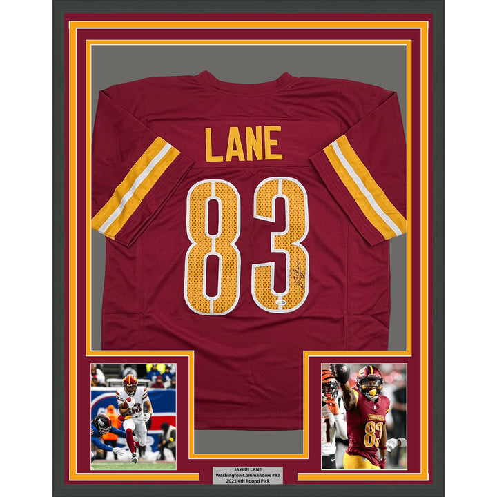 Framed Autographed Jaylin Lane Washington Maroon Football Jersey JSA COA