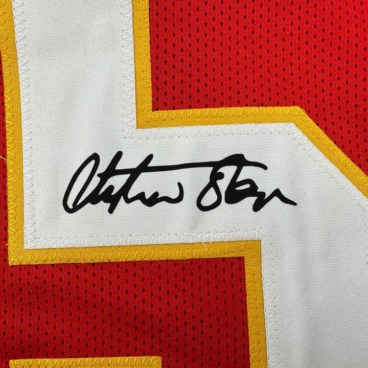 Facsimile Autographed Christian Okoye Kansas City Red Reprint Jersey Men's XL