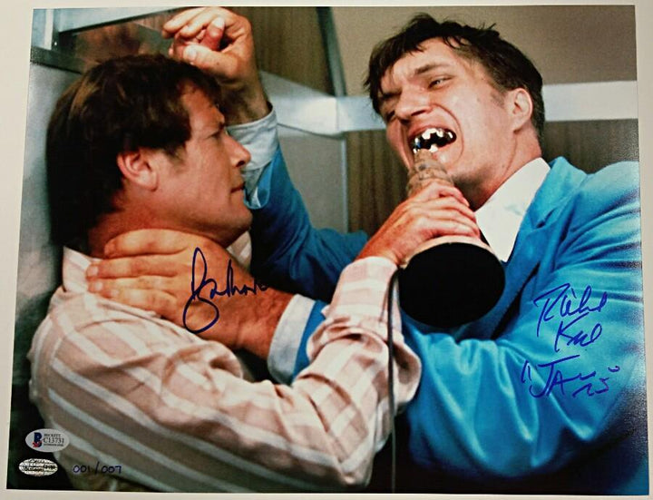 ROGER MOORE RICHARD KIEL Signed  James Bond 11x14 Photo #001/007 Beckett BAS COA