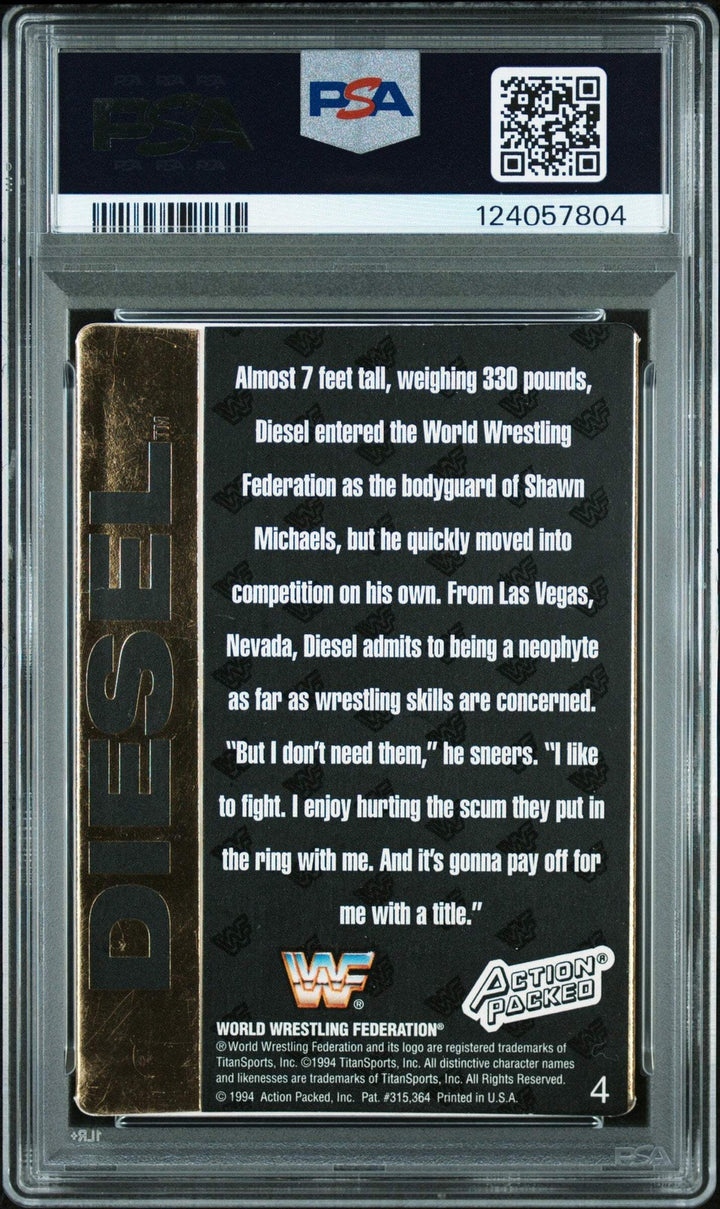 Graded 1994 Action Packed Kevin Nash Diesel #4 Rookie Card PSA 5 Card Auto AUTH