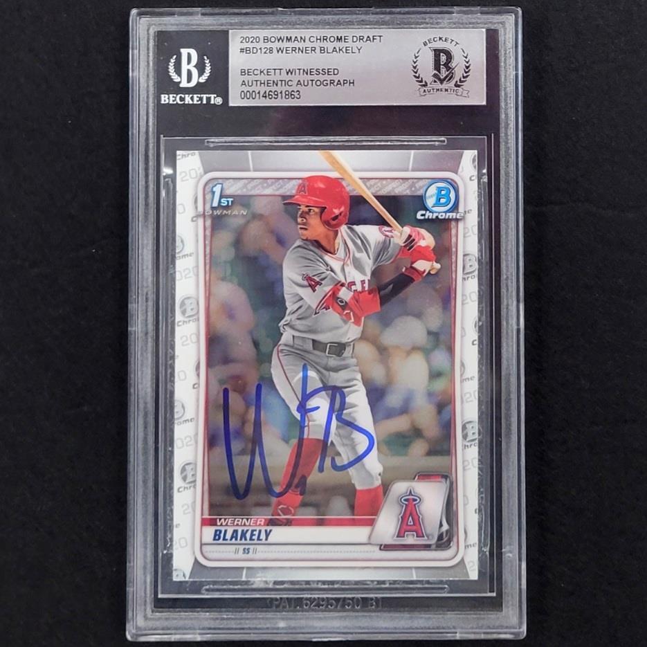 Werner Blakely signed 2020 Bowman Chrome Draft 1st RC rookie card BAS autograph