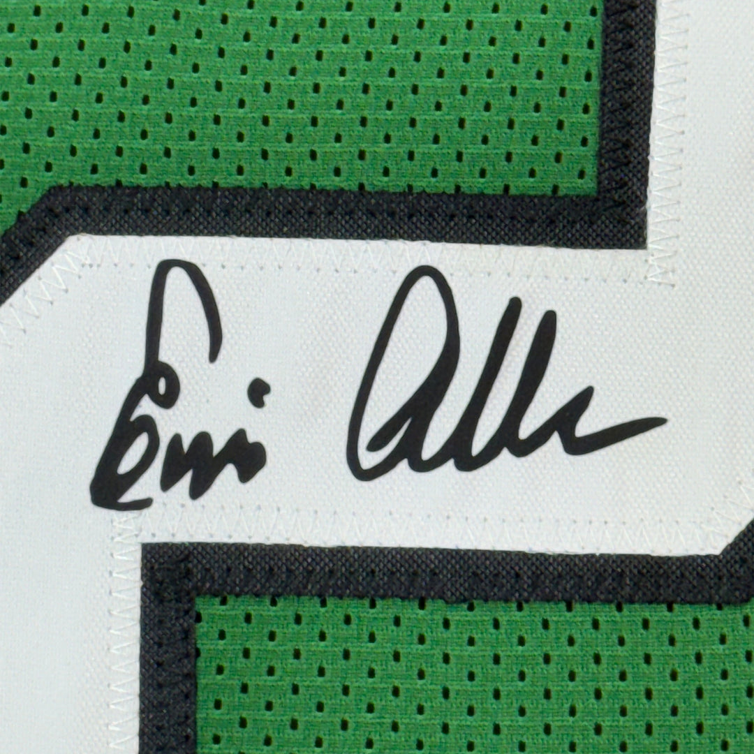 Framed Facsimile Autographed Eric Allen 35x39 Green Reprint Laser Auto Jersey