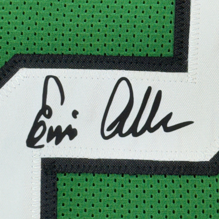 Framed Facsimile Autographed Eric Allen 35x39 Green Reprint Laser Auto Jersey