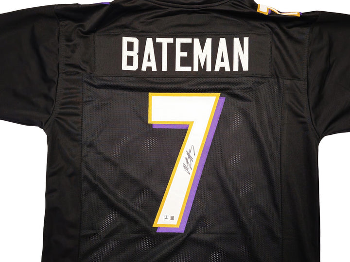 Baltimore Ravens Rashod Bateman Autographed Signed Black Jersey Beckett Wit