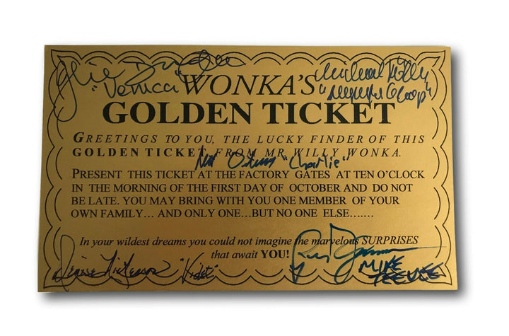 Willy Wonka All Kids x5 Signed Framed Golden Ticket JSA COA Autograph Movie Cast