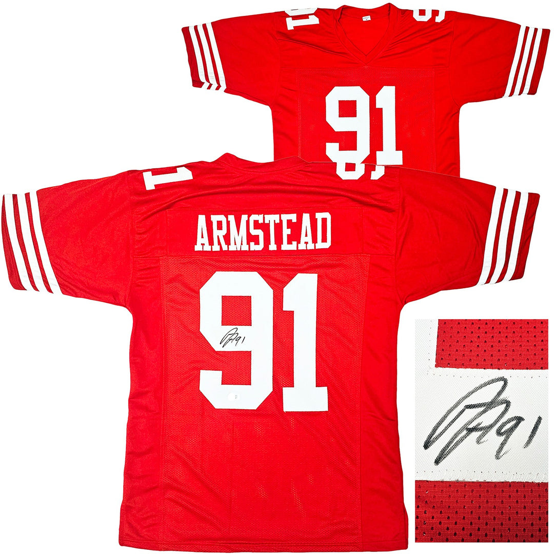 San Francisco 49ers Arik Armstead Autographed Signed Red Jersey Beckett Wit