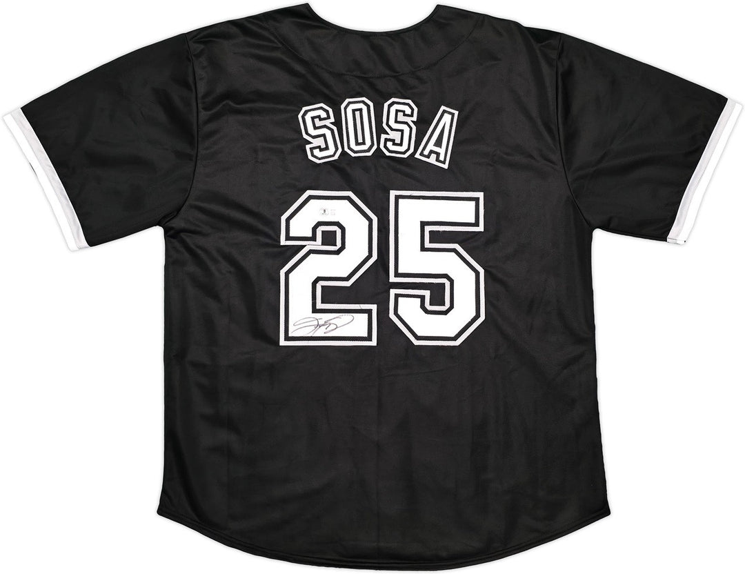 Chicago White Sox Sammy Sosa Signed Black Jersey Beckett BAS Witness