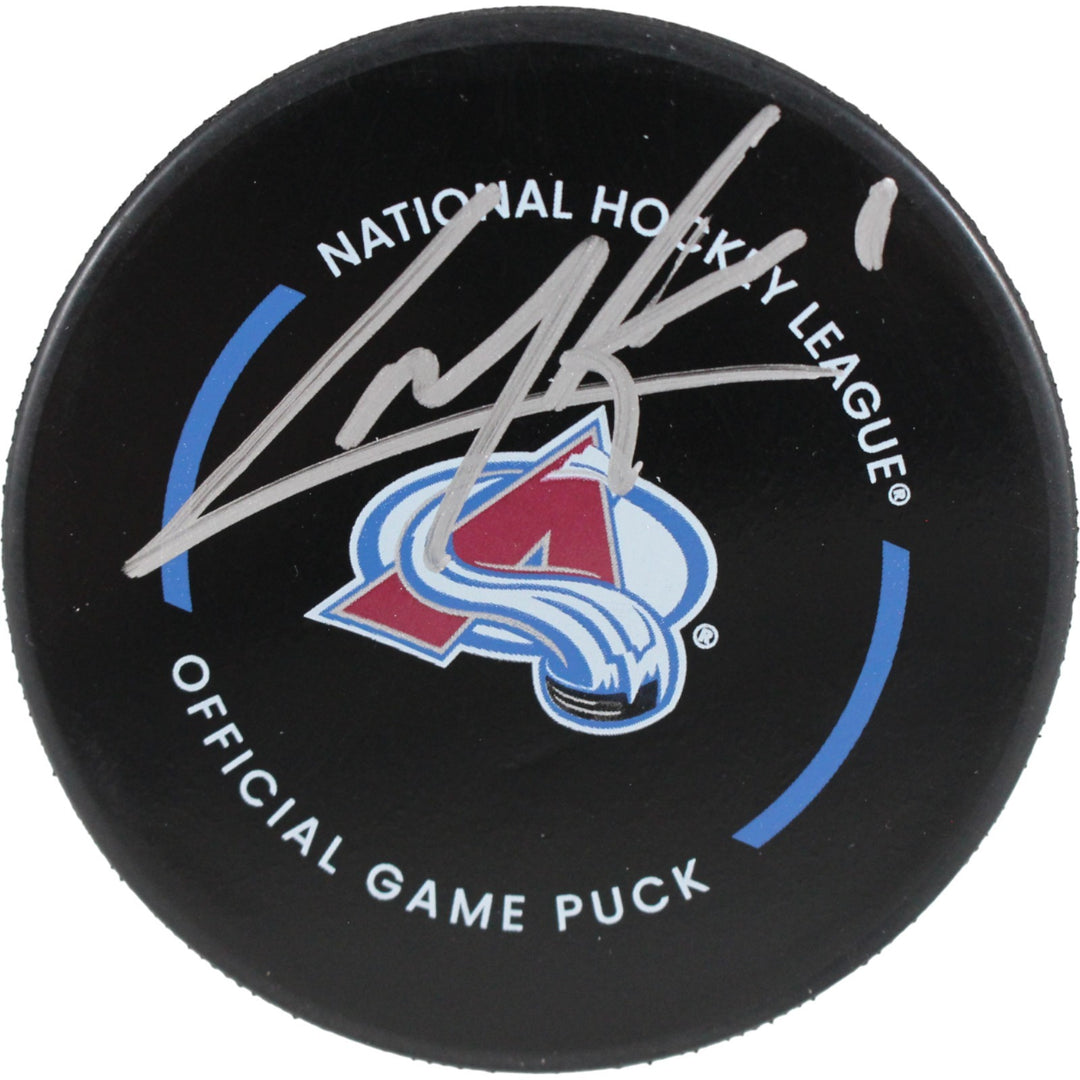 Cale Makar Autographed/Signed Colorado Avalanche Game Puck Fanatics 53529