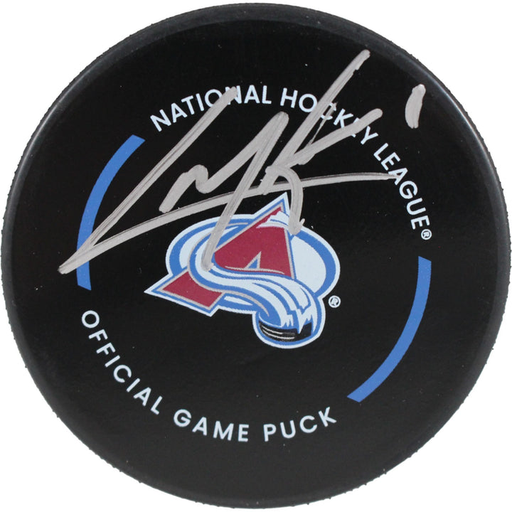 Cale Makar Autographed/Signed Colorado Avalanche Game Puck Fanatics 53529