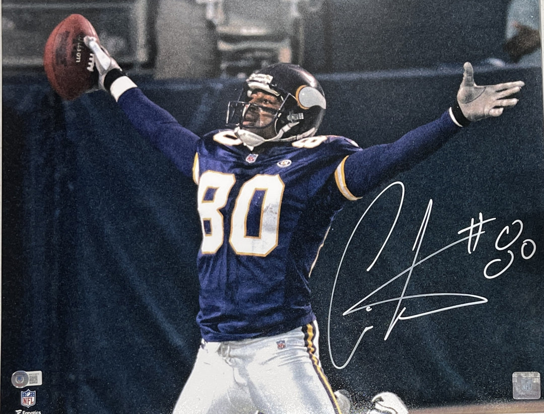 Cris Carter Autographed/Signed Minnesota Vikings 16x20 Photo Beckett 40669