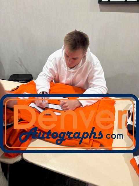 Bo Nix Autographed Denver Broncos Orange Nike Sz XL Jersey Beckett Witness 56426