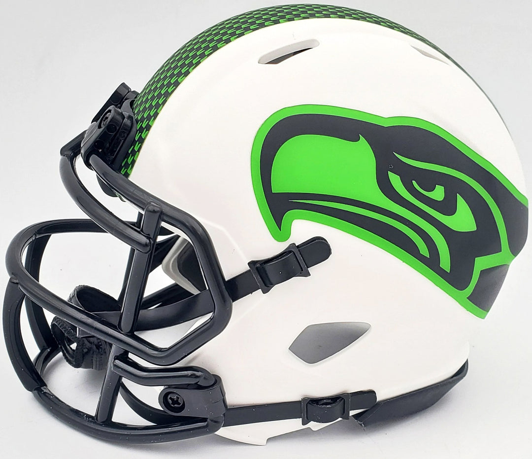 Tyler Lockett Signed Seahawks Lunar Eclipse White Speed Mini Helmet MCS Holo