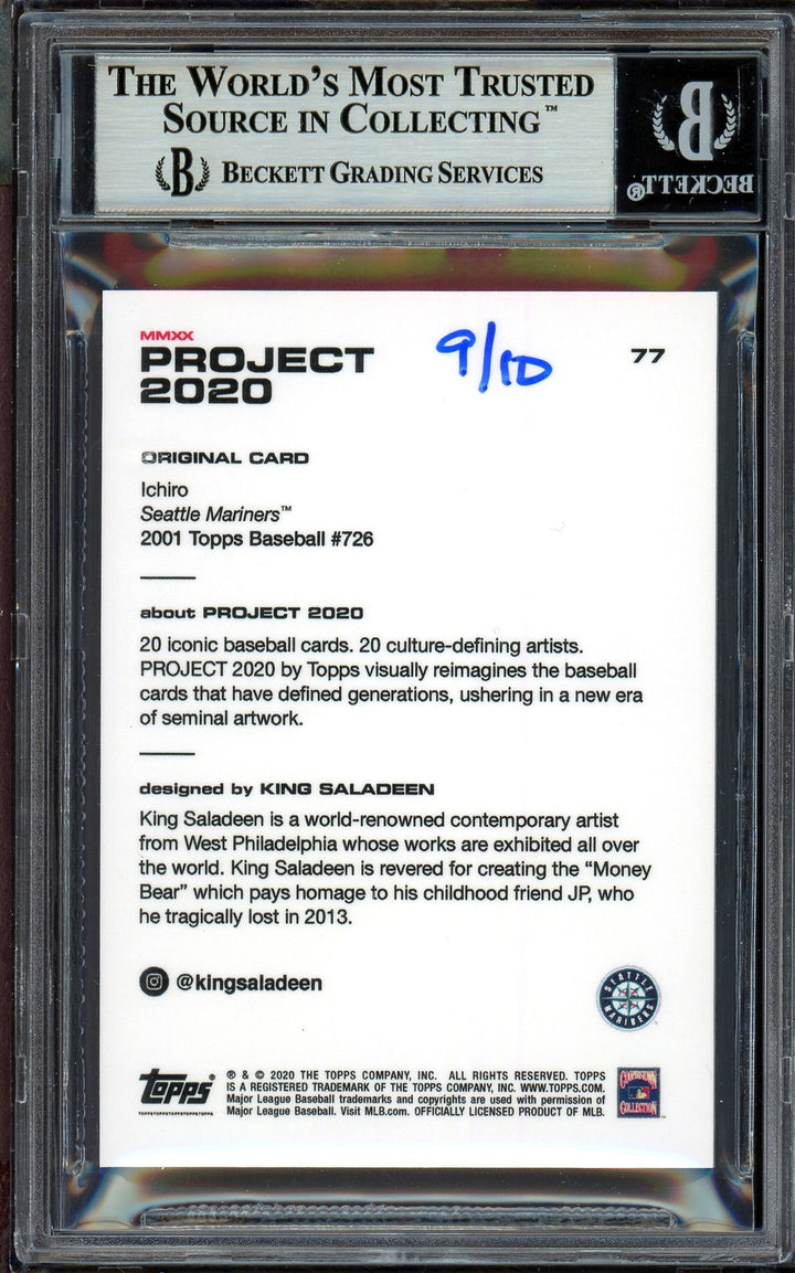 Ichiro Suzuki Auto Topps Project 2020 King Saladeen Card 77 Mariners /10 BAS