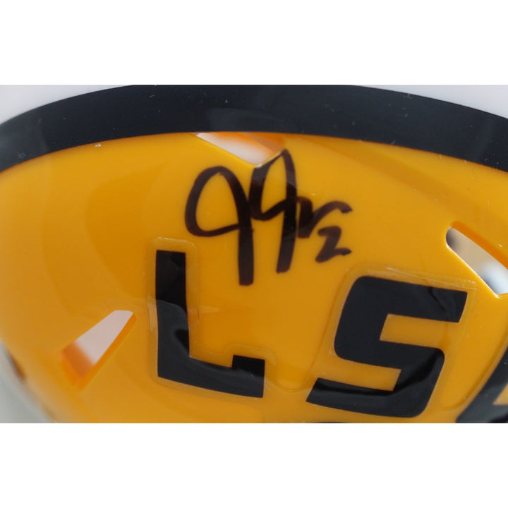Justin Jefferson Autographed/Signed LSU Tigers Mini Helmet Beckett Witness 58217