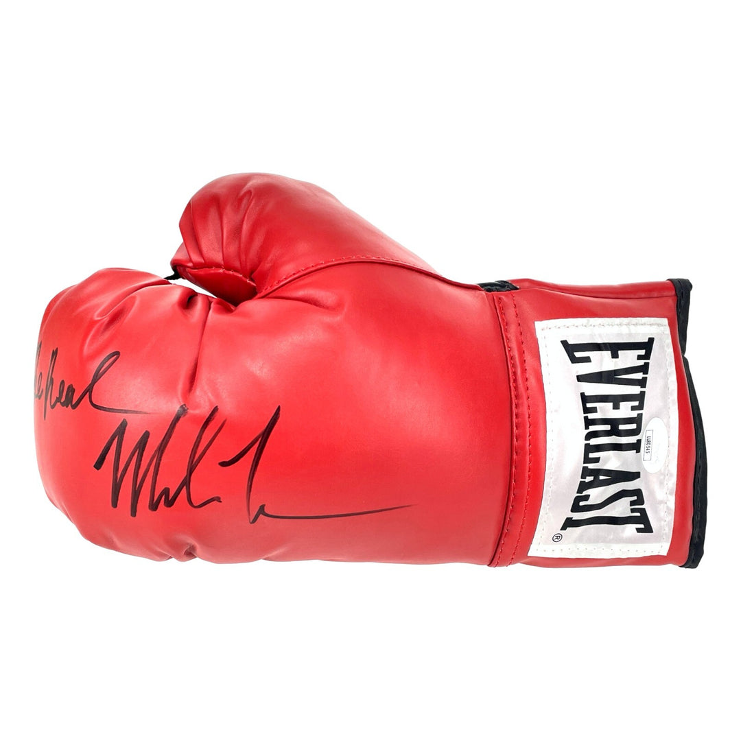 Mike Tyson Autographed "Be Real" Inscribed Red Everlast Boxing Glove JSA Signed