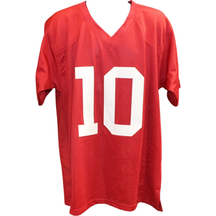 John Mateer Autographed/Signed College Style XL Jersey Red Beckett Witness 58316