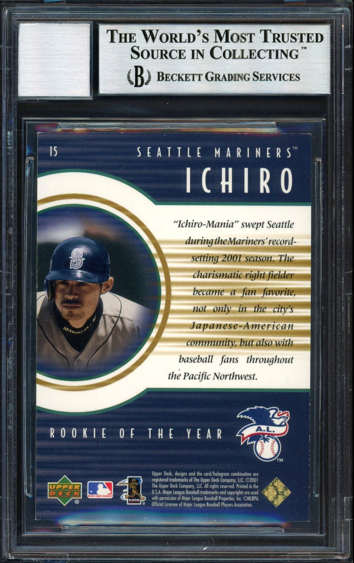 Ichiro Suzuki Signed 2001 UD Rookie Update Gold RC 15 #7/100 Auto 10 Beckett