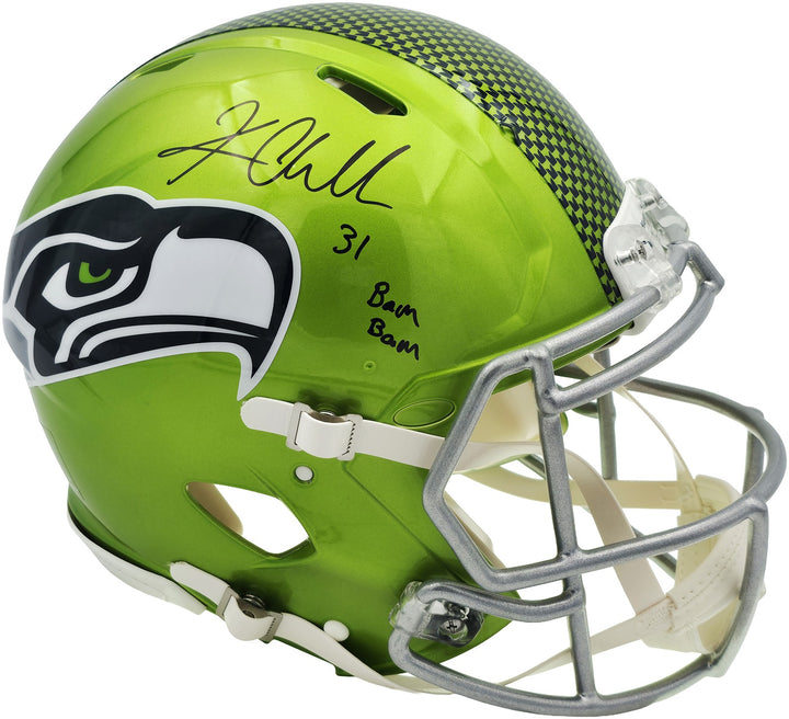Kam Chancellor Auto Seahawks Flash Green Full Size Speed Authentic Helmet BamBam