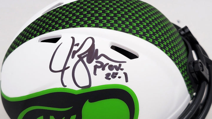 Jim Zorn Signed Seattle Seahawks Lunar Eclipse White Speed Mini Helmet MCS Holo