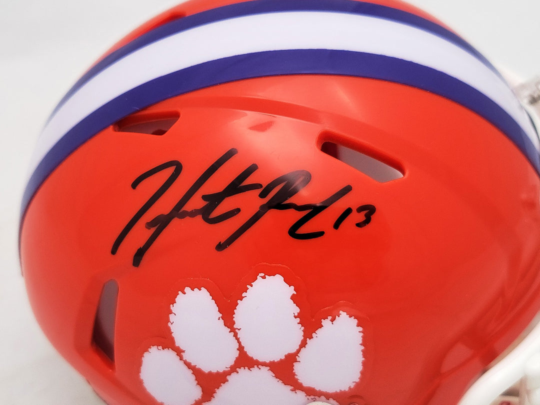 Hunter Renfrow Signed Clemson Tigers Orange Speed Mini Helmet Beckett