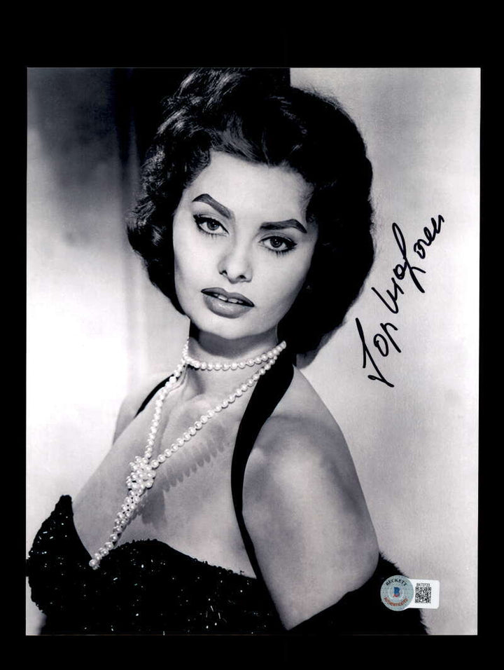 Sophia Loren Beckett BAS Signed 8x10 Photo Autograph