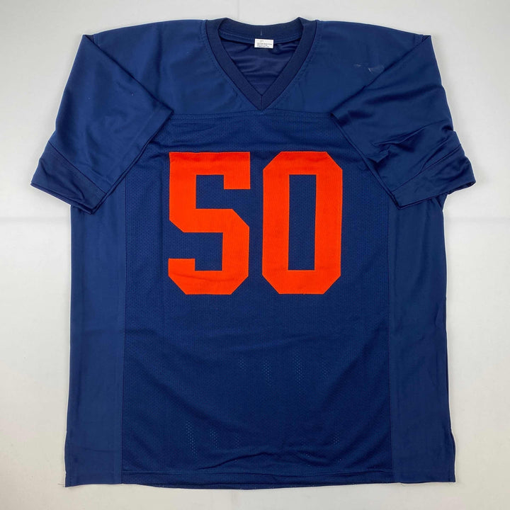 Facsimile Autographed Dick Butkus Illinois Blue Reprint Jersey Size Men's XL