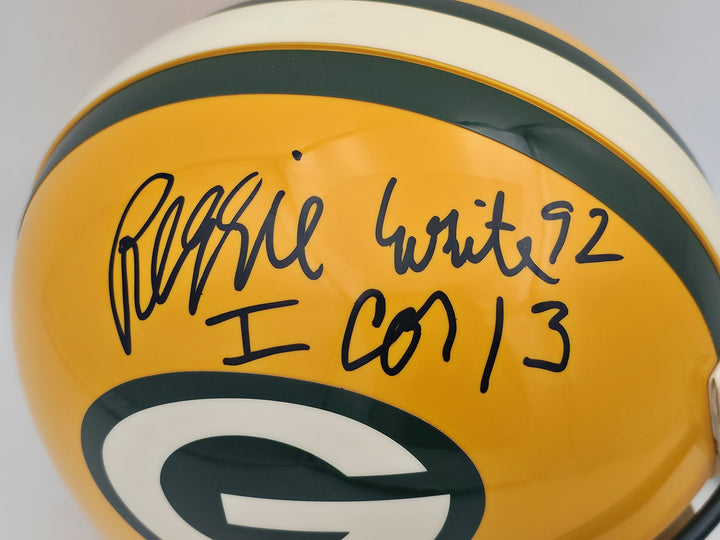 Reggie White Auto Green Bay Packers Yellow Full Size Authentic Helmet Beckett 96