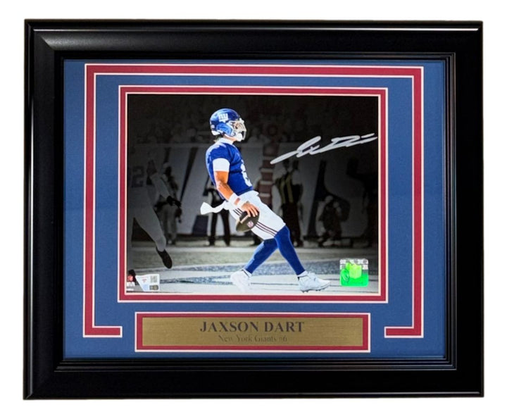 Jaxson Dart Autographed Signed Framed 8x10 New York Giants Photo Fanatics