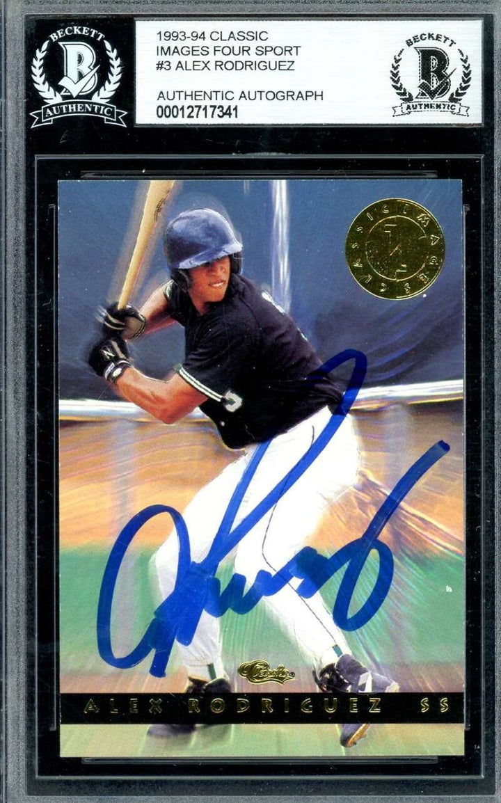 Alex Rodriguez Beckett BAS Signed 1993-94 Classic Images Rookie Autograph