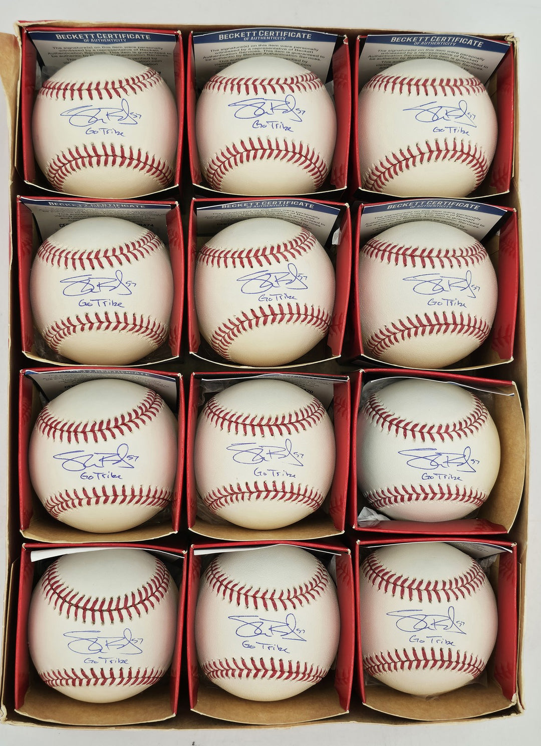 Shane Bieber Signed MLB Baseball 12 Count Lot Cleveland Indians Beckett