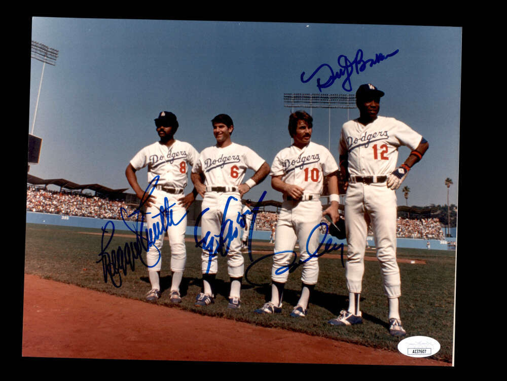 Garvey Cey Smith Baker JSA Coa Signed  8x10 Photo Autograph Dodgers