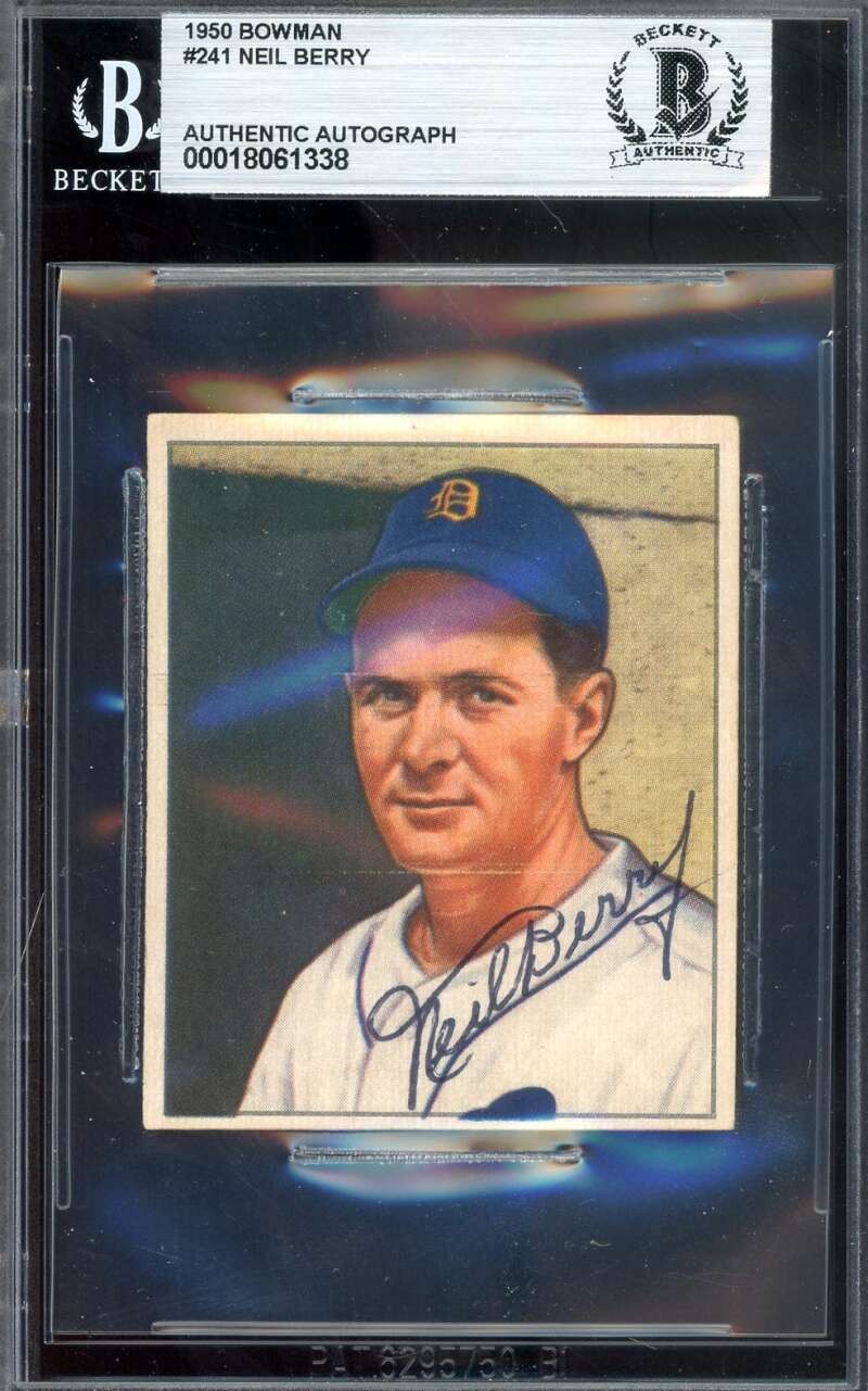 Neil Berry Beckett BAS Signed 1950 Bowman Autograph