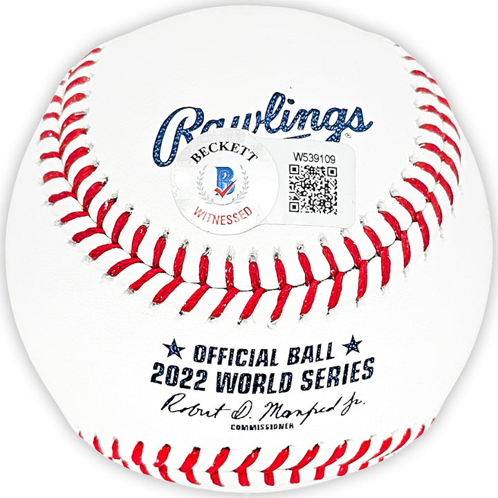 Hector Neris Auto Official 2022 WS MLB Baseball Astros "2022 WS Champs" Beckett