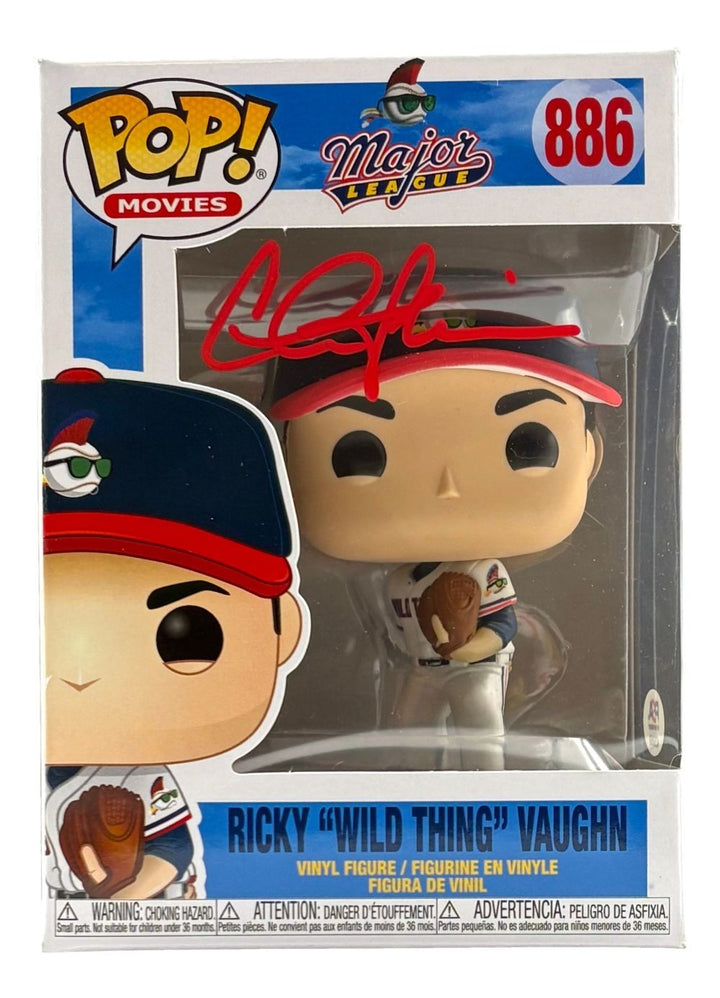 Charlie Sheen Signed Major League Ricky Vaughn Funko Pop #886 PSA/DNA Hologram