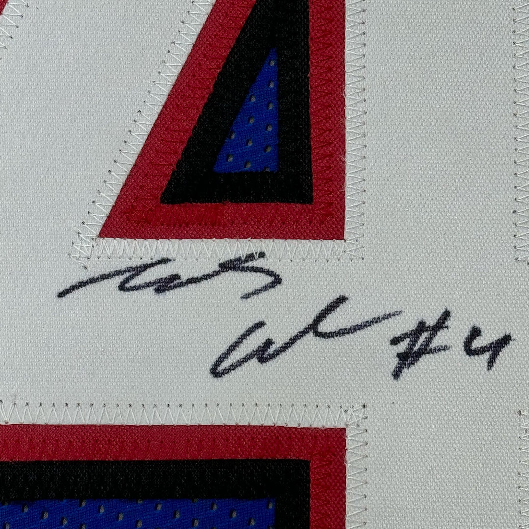 Framed Autographed/Signed James Cook 33x42 Buffalo Blue Jersey BAS COA