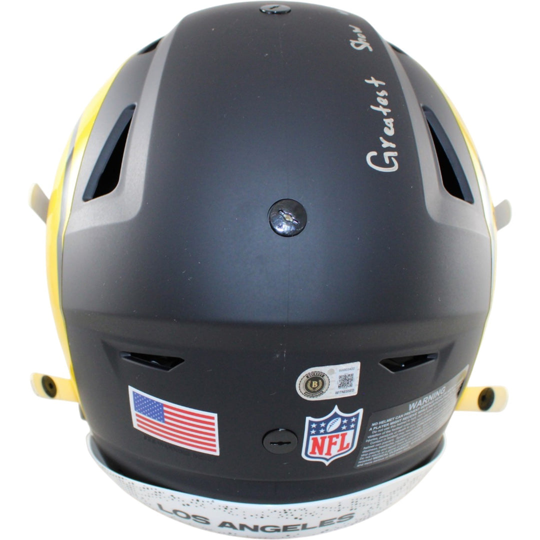 Warner Holt Faulk Bruce Signed Los Angeles Rams SpeedFlex Rival Helmet BAS 58492