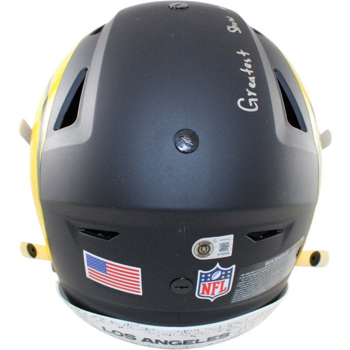 Warner Holt Faulk Bruce Signed Los Angeles Rams SpeedFlex Rival Helmet BAS 58492