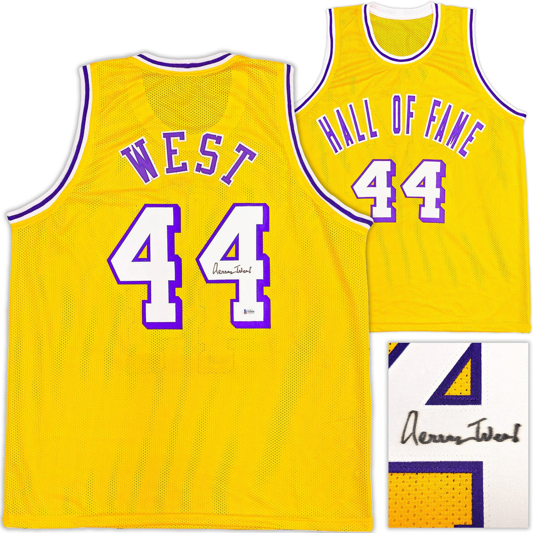 Los Angeles Lakers Jerry West Autographed Signed Yellow Jersey Beckett
