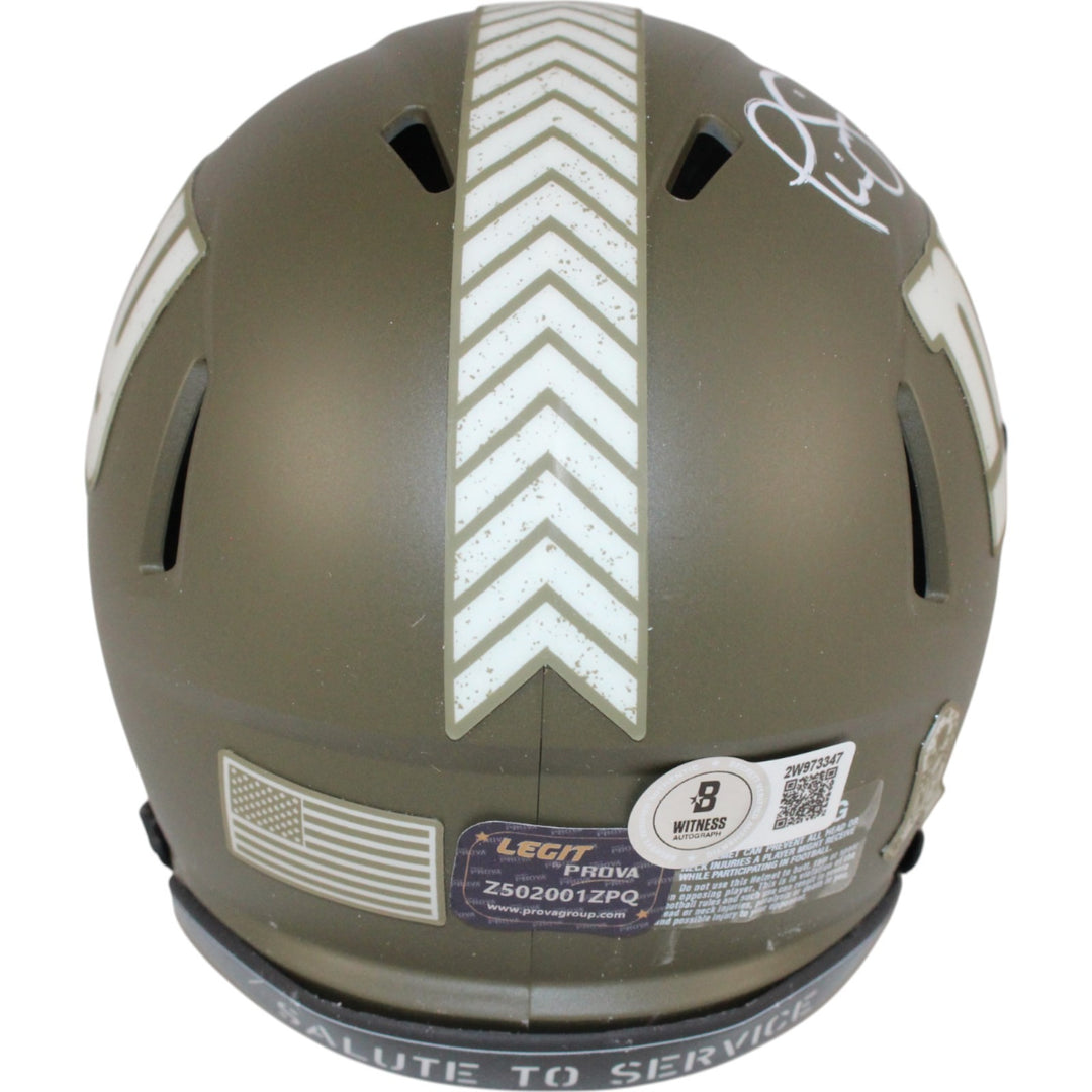 Phil Simms Autographed New York Giants 22 Salute Mini Helmet Beckett 50803