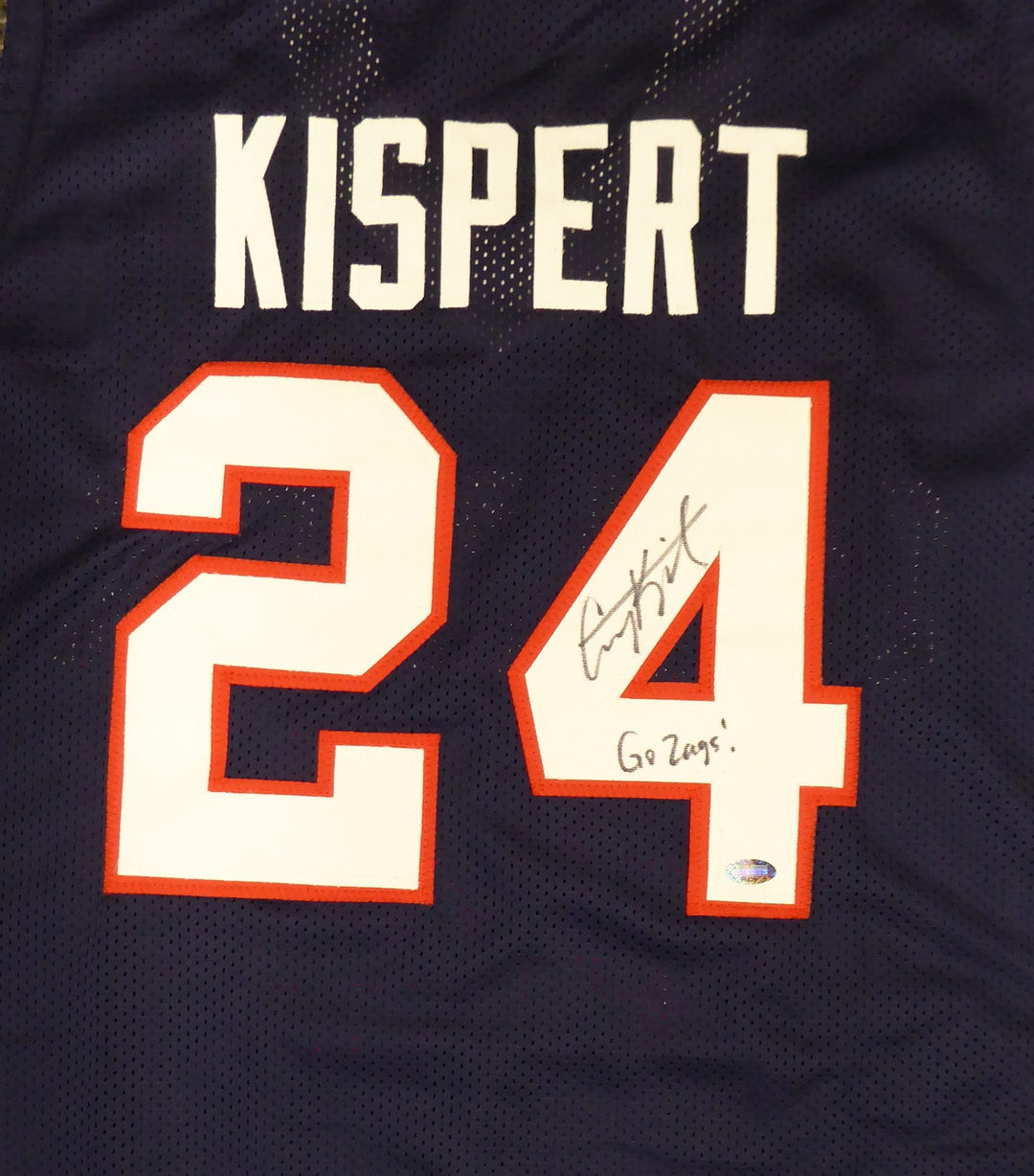 Gonzaga Bulldogs Corey Kispert Auto Signed Blue Jersey "Go Zags!" MCS Holo