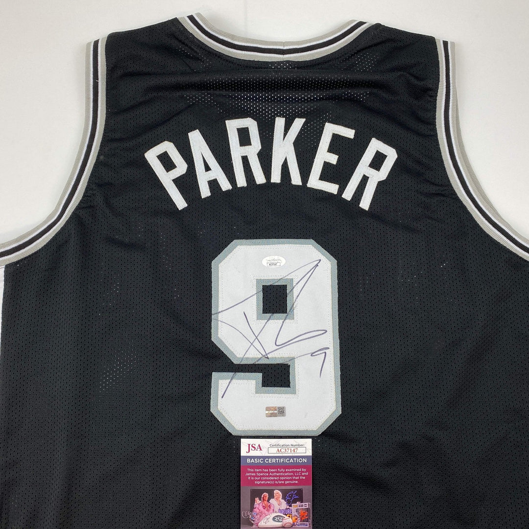 Autographed/Signed Tony Parker San Antonio Black Basketball Jersey JSA COA Auto