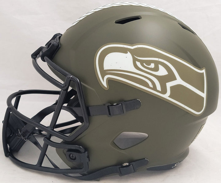 Steve Largent Jim Zorn Auto Seahawks Camo Salute To Service FS Helmet Go Hawks